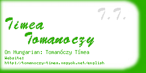 timea tomanoczy business card