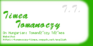 timea tomanoczy business card